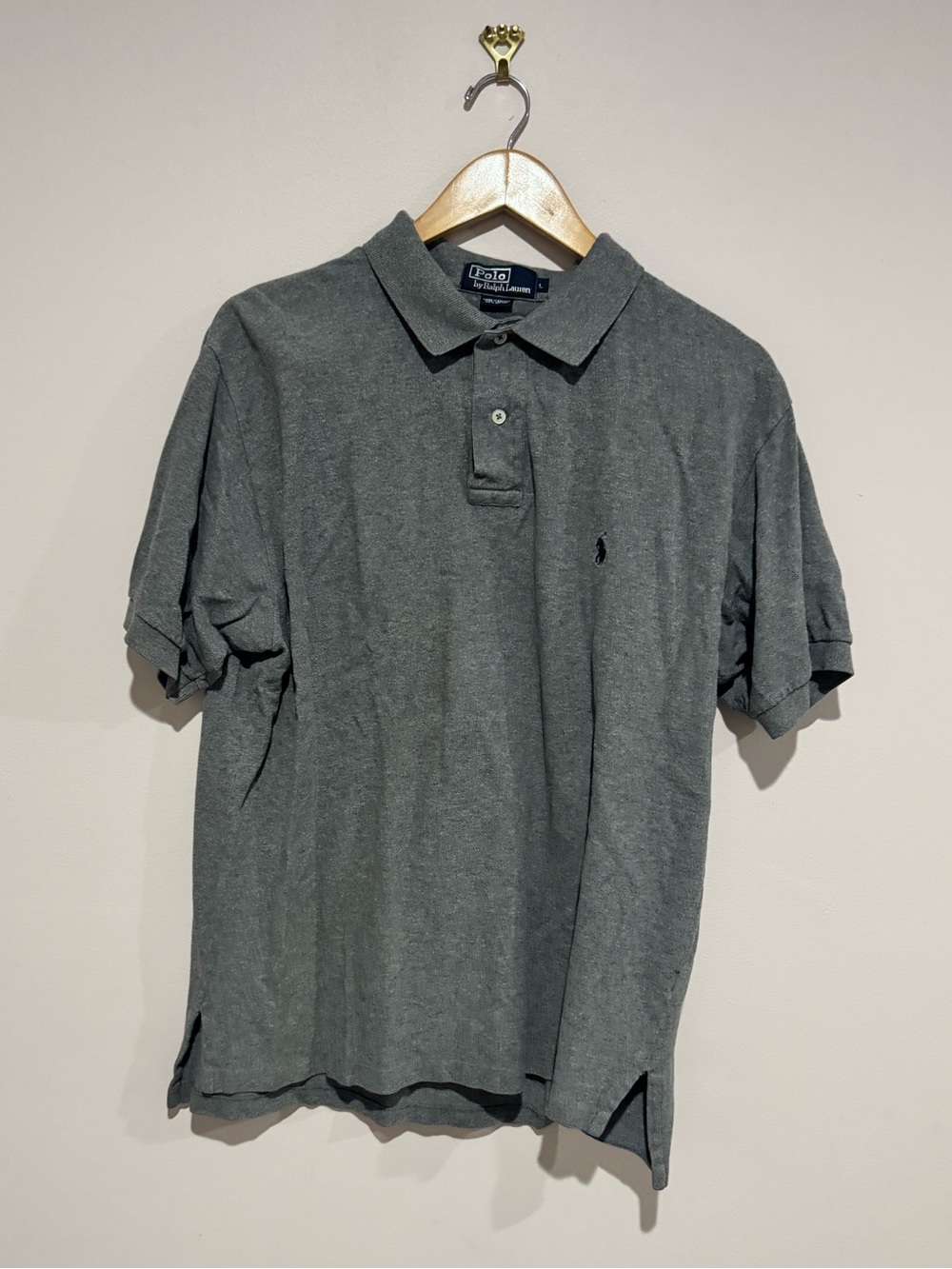 Polo Ralph Lauren Classic Fit Gray Short Sleeve Polo Shirt L 100% Cotton
